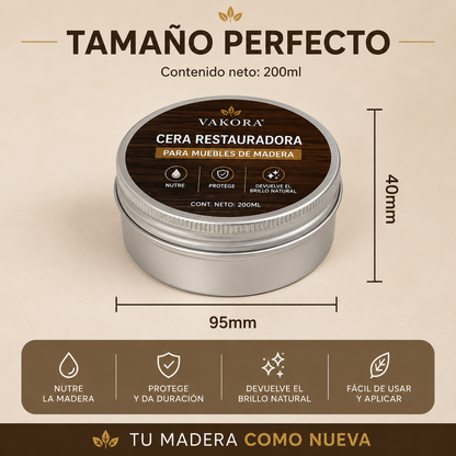 Cera Restauradora de Madera Vakora™ — 1 Bote + 1 Gratis