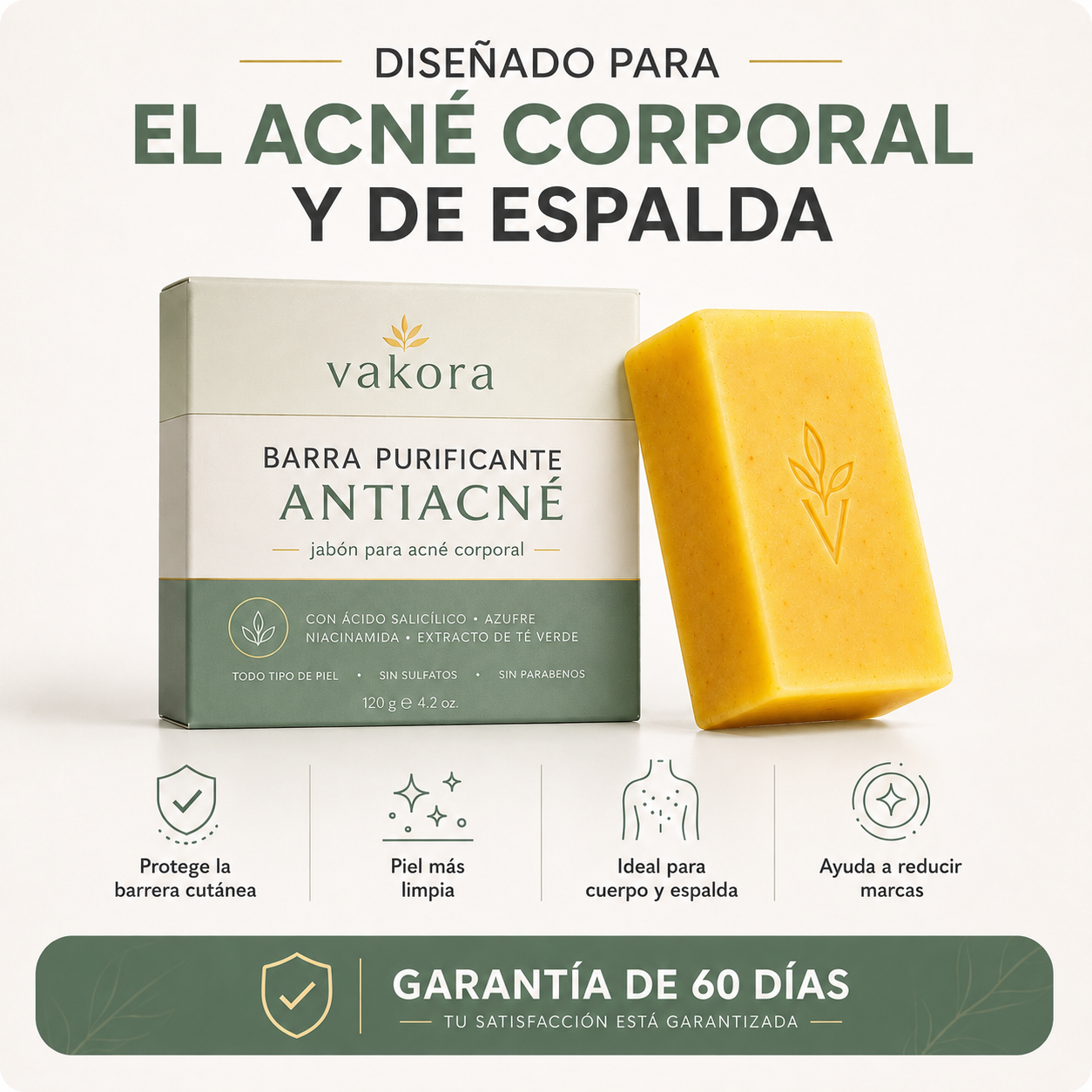 Jabón Antiacné Vakora 1 + 1 Gratis