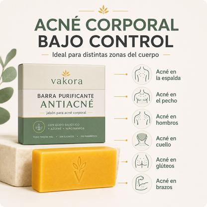 Jabón Antiacné Vakora 1 + 1 Gratis