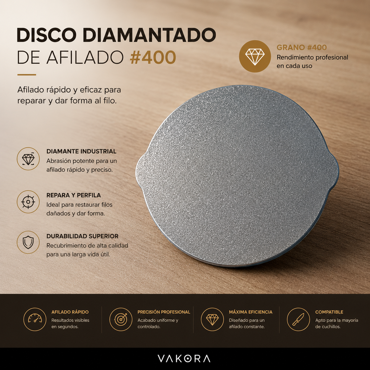 Afilador Vakora Obsidian "