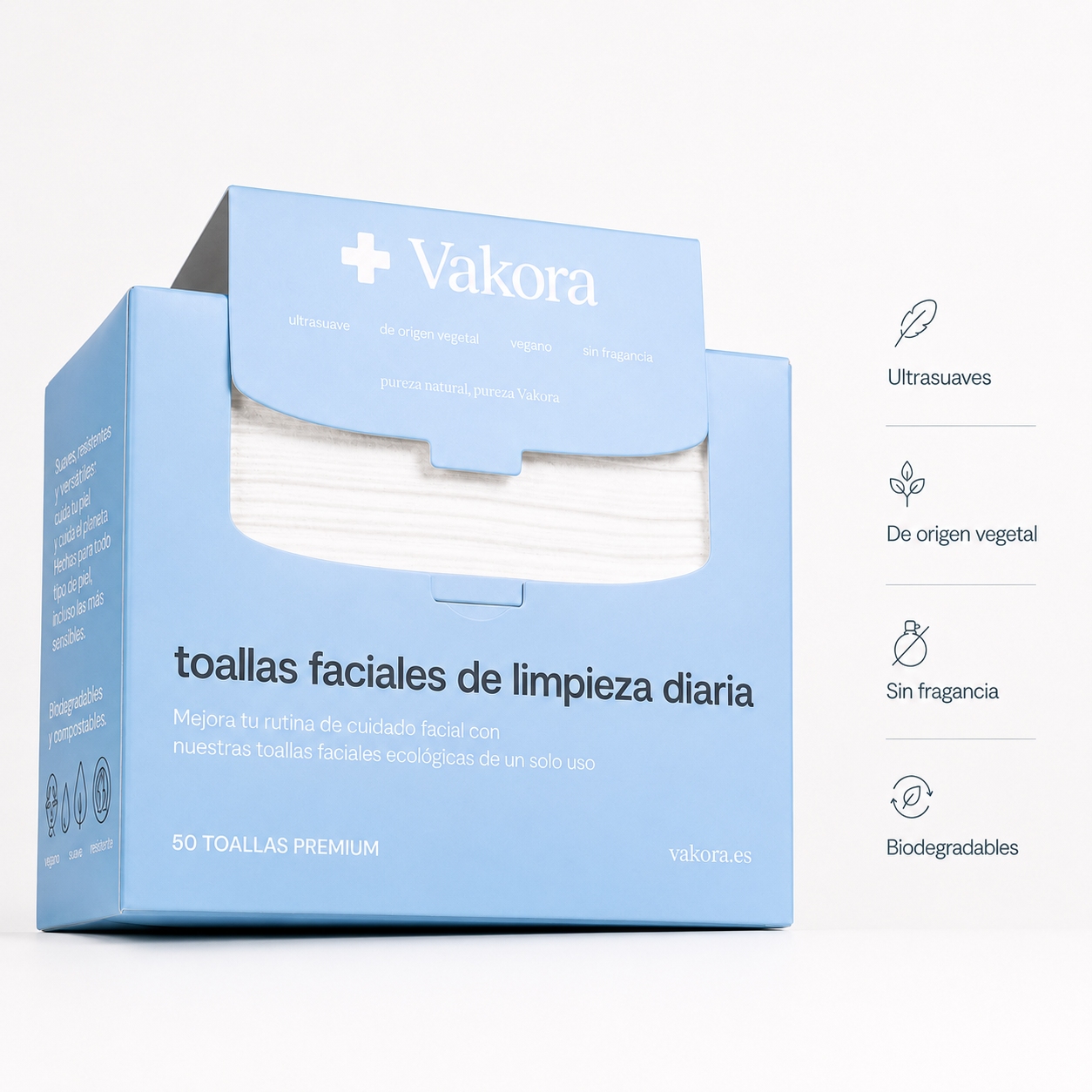 Toallitas Faciales Vakora (50 + 50 Gratis)